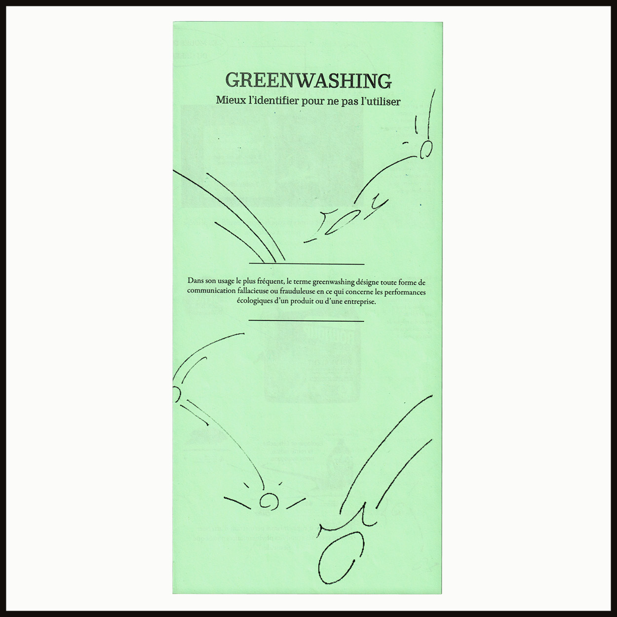 Brochure plié sur le greenwashing recto