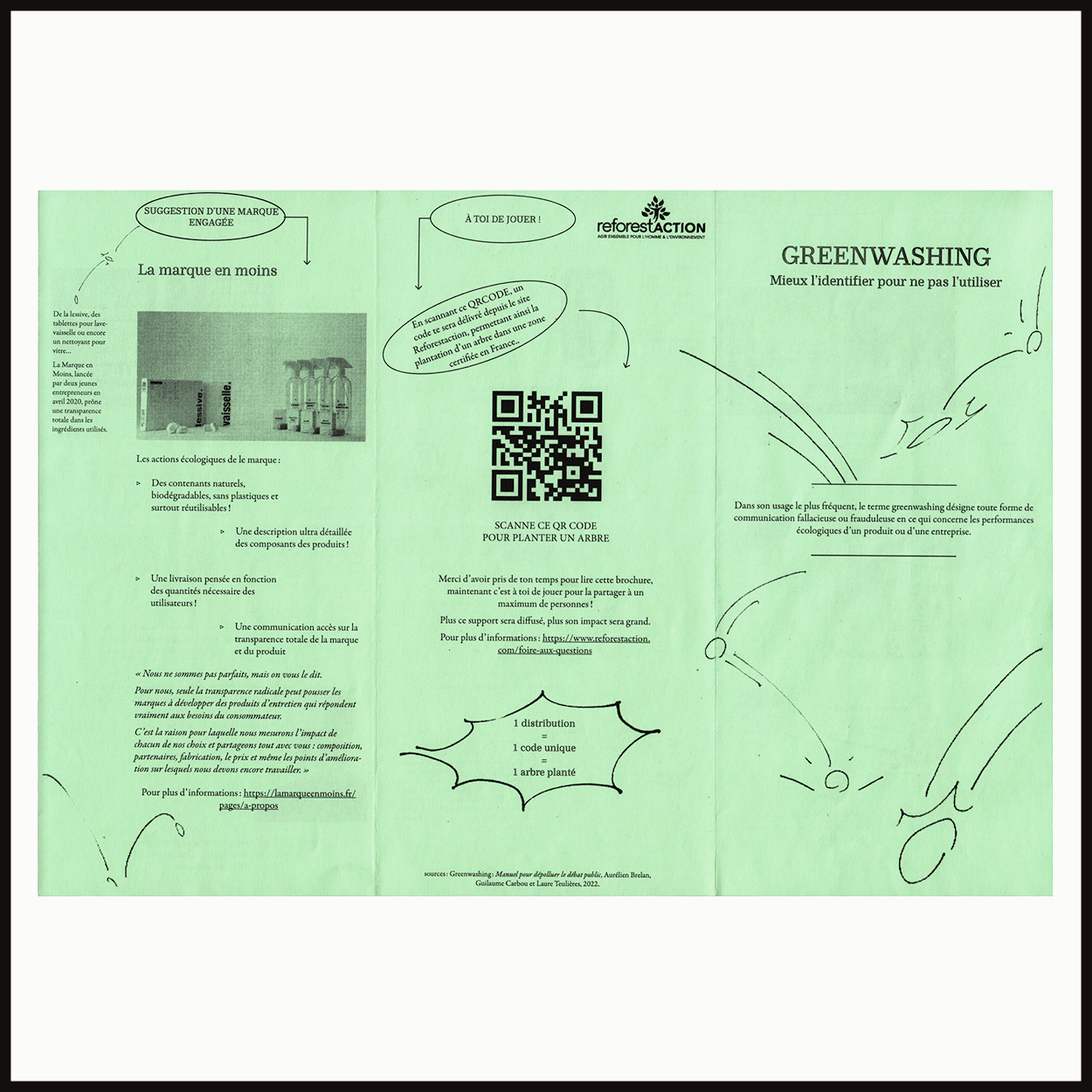 Brochure déplié sur le greenwashing verso